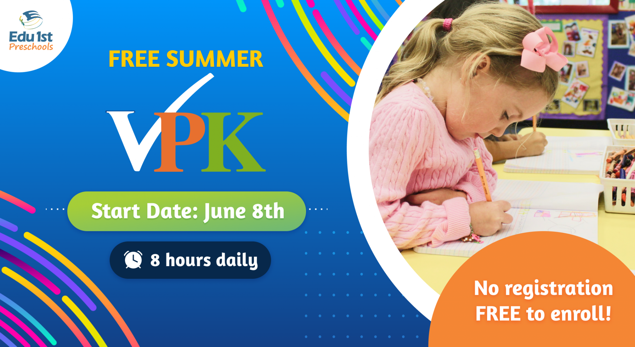 Summer VPK starts (June 8thJuly 28th) First Steps International Academy